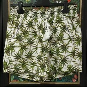 🌴 Briggs linen beach shorts palm print small
